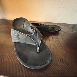 Abeo Black Leather Flip Flop Sandals Women’s Size 7 Comfort Orthotic Thong